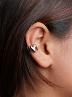 Load image into Gallery viewer, Silver Hearts Ear Cuff