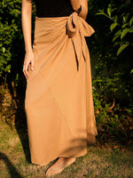 Load image into Gallery viewer, Beige Wrap Midi Skirt