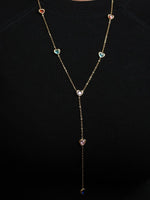 Load image into Gallery viewer, Multicolor Heart Drop Necklace