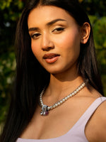 Load image into Gallery viewer, Pearl Necklace with Multicolour Charm Pendant