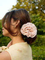Load image into Gallery viewer, Pink Rose Bloom Scrunchie