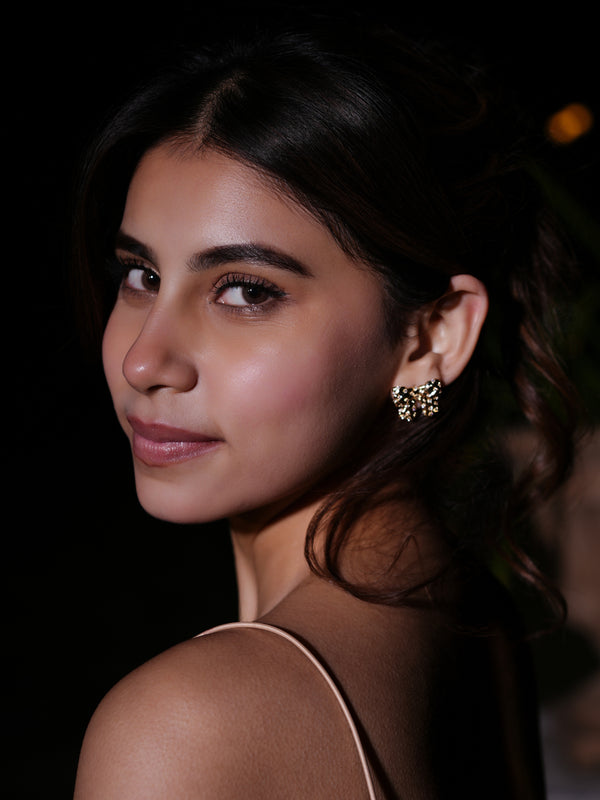 Gold Bow Stud Earrings