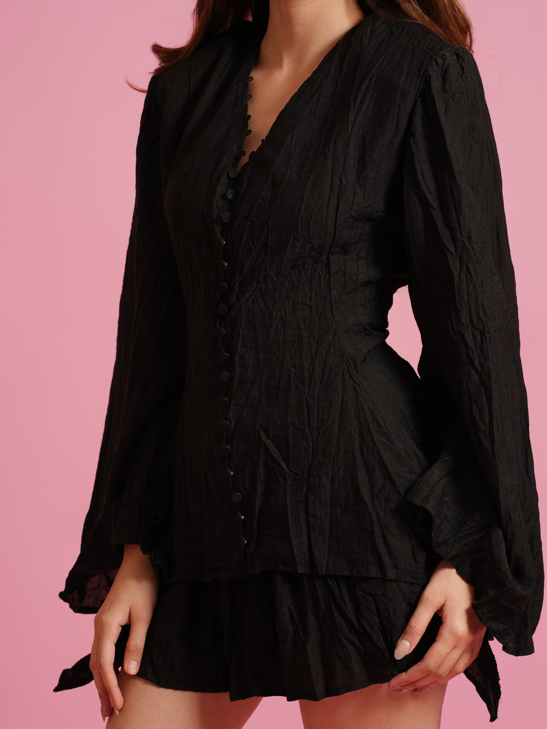 Black Buttoned co-ord set