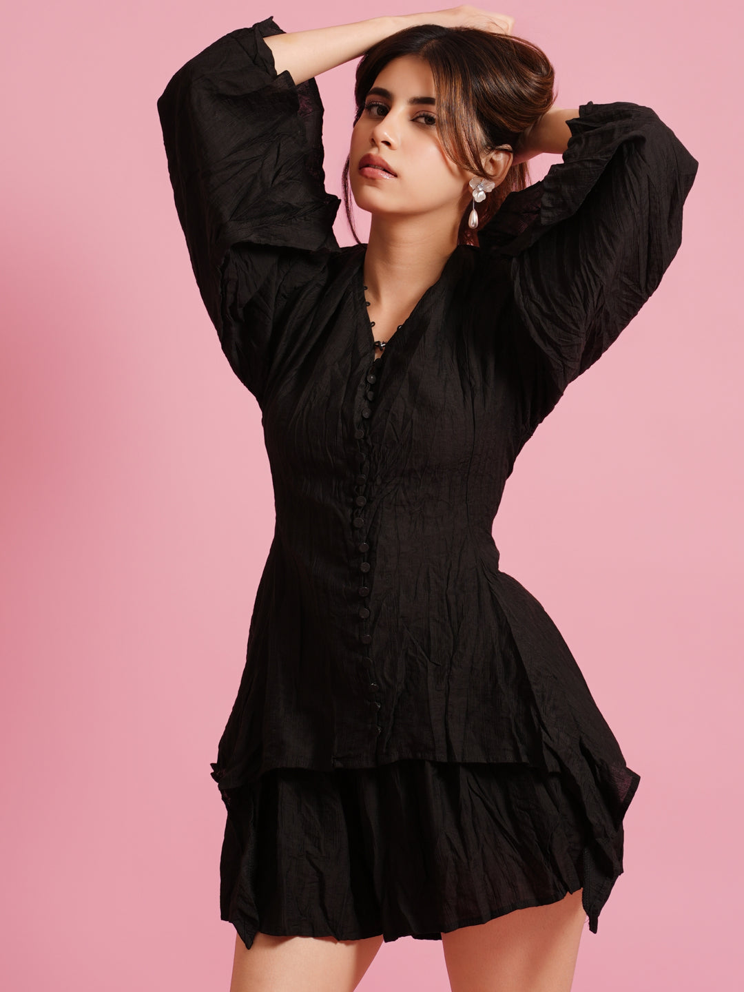 Black Buttoned co-ord set