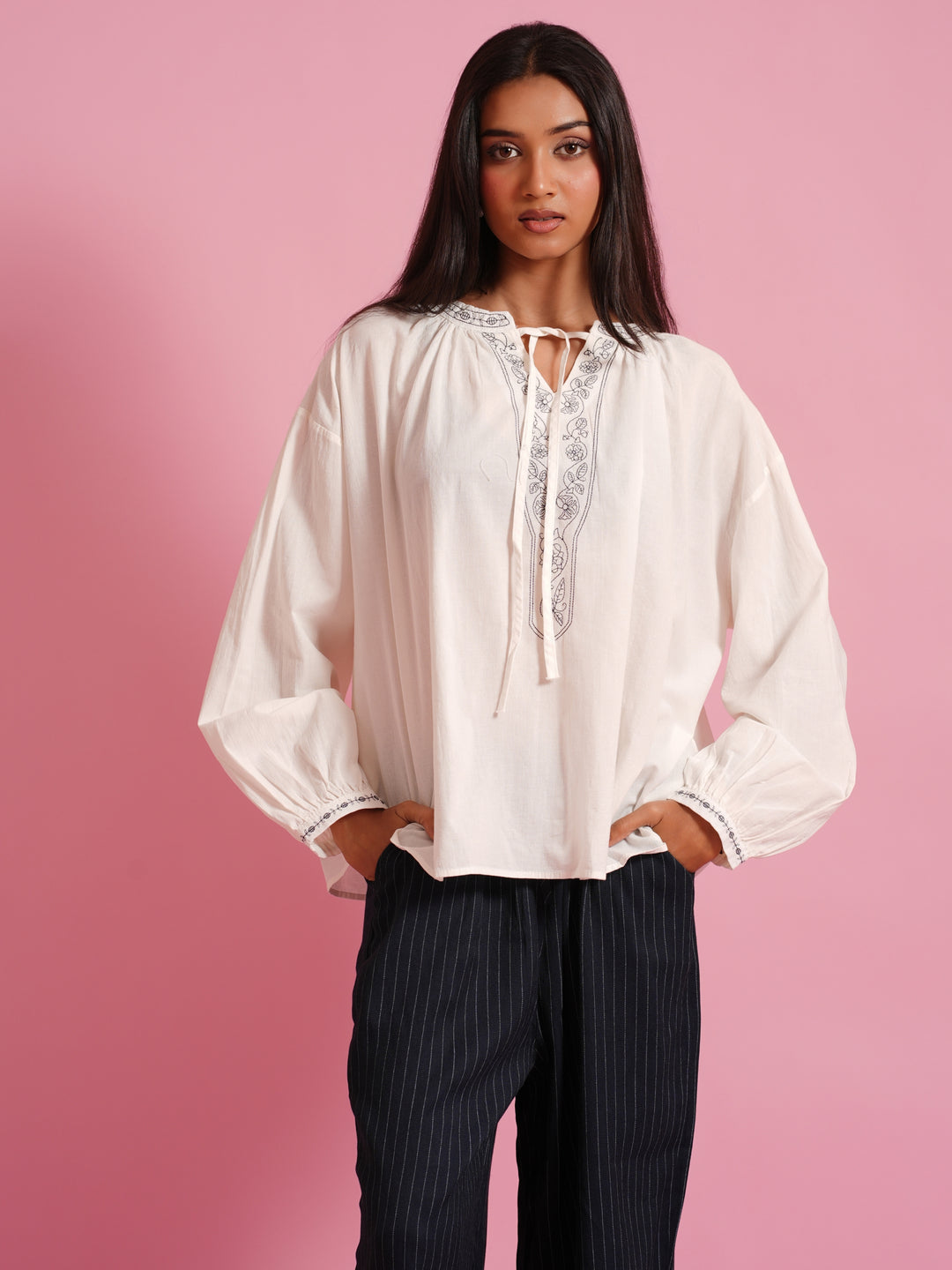 White Full Sleeves Top