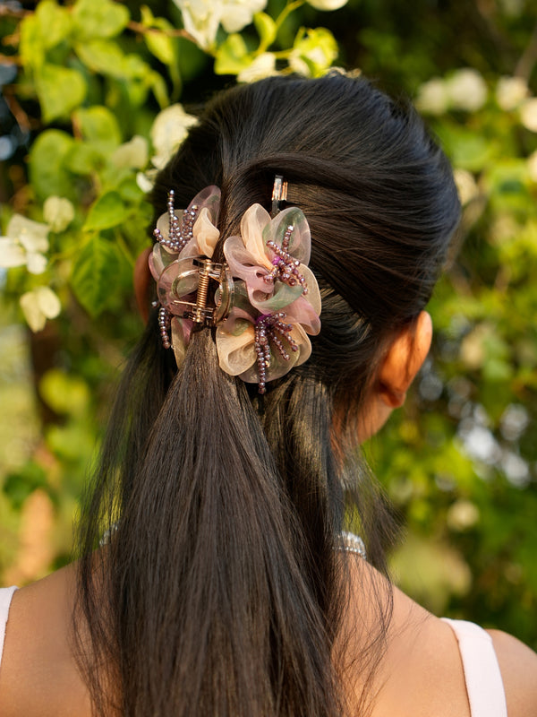 Floral Beaded Hair Claw