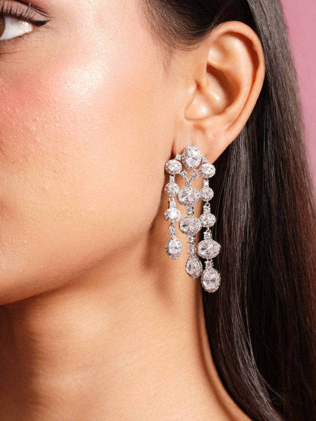 Celeste Cascade Crystal Chandelier Earrings