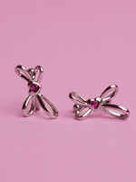 Load image into Gallery viewer, Silver Bow Ear Cuffs
