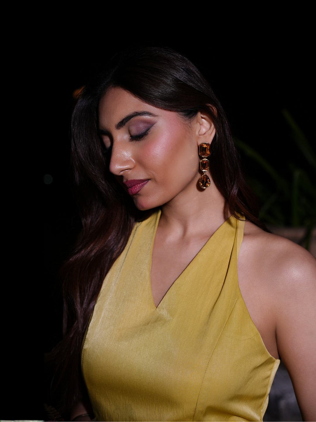 Gold Multi-Stone Drop Earrings
