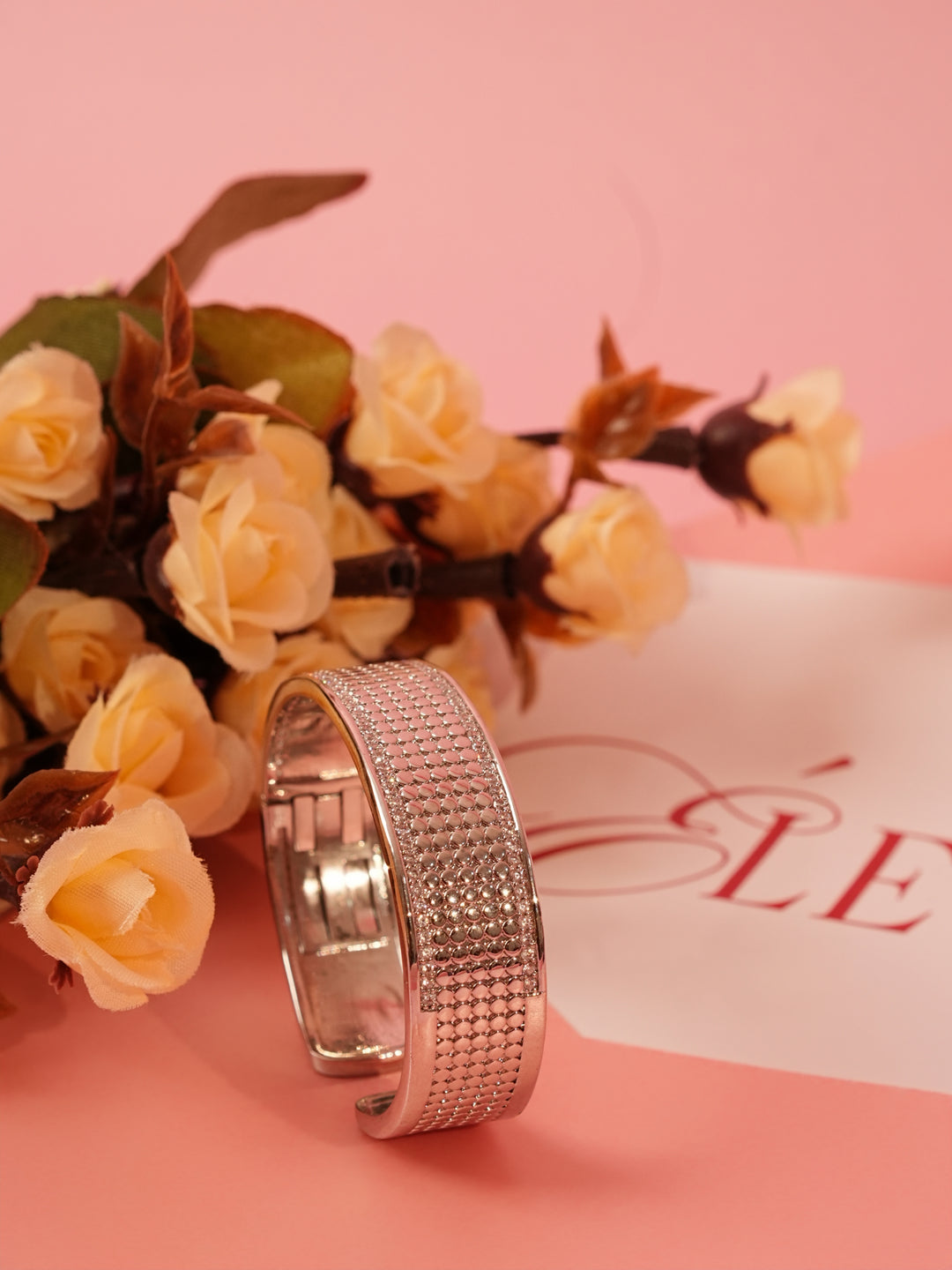 Crystal Mesh Open Cuff Bracelet