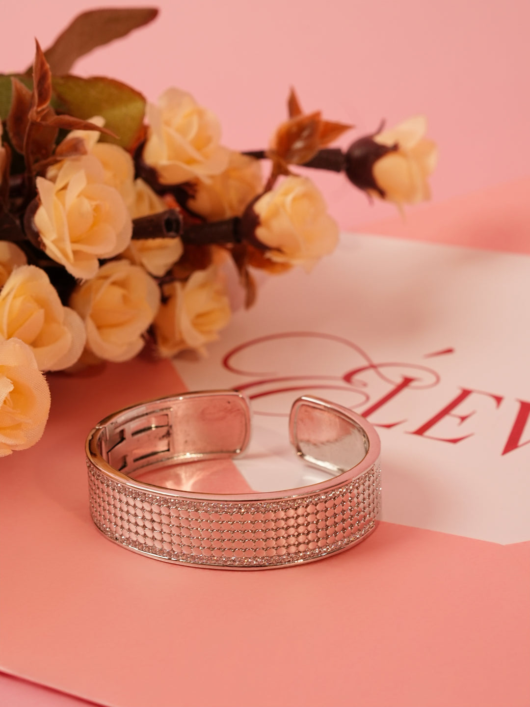 Crystal Mesh Open Cuff Bracelet
