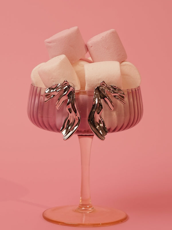 Abstract Sculpted Silver-Tone Statement Earrings