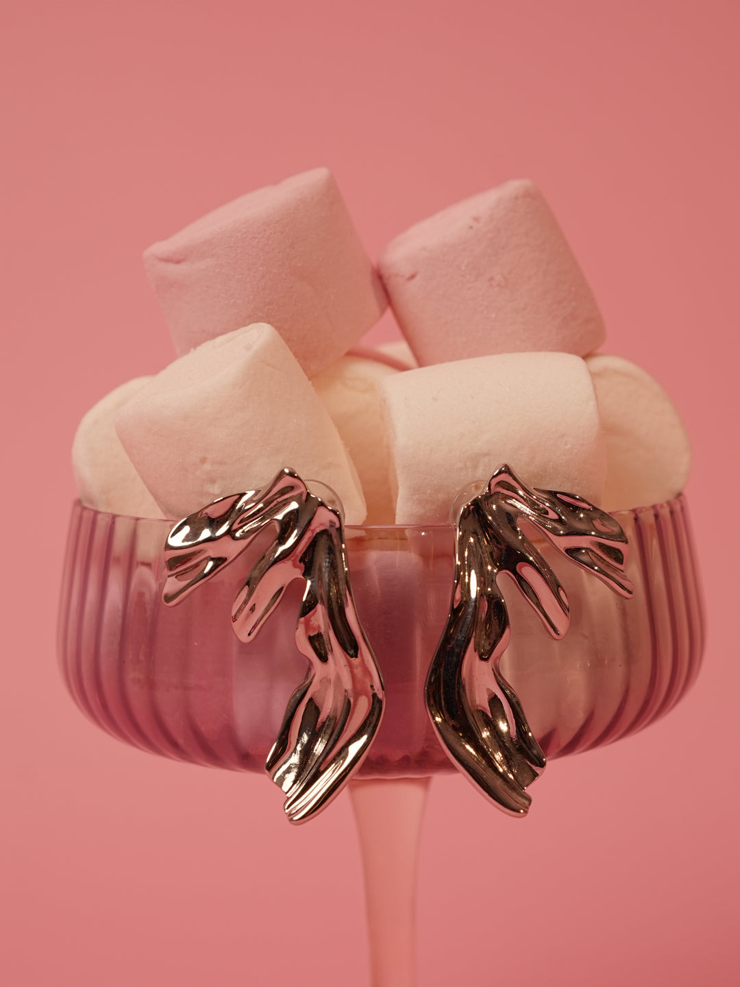Abstract Sculpted Silver-Tone Statement Earrings