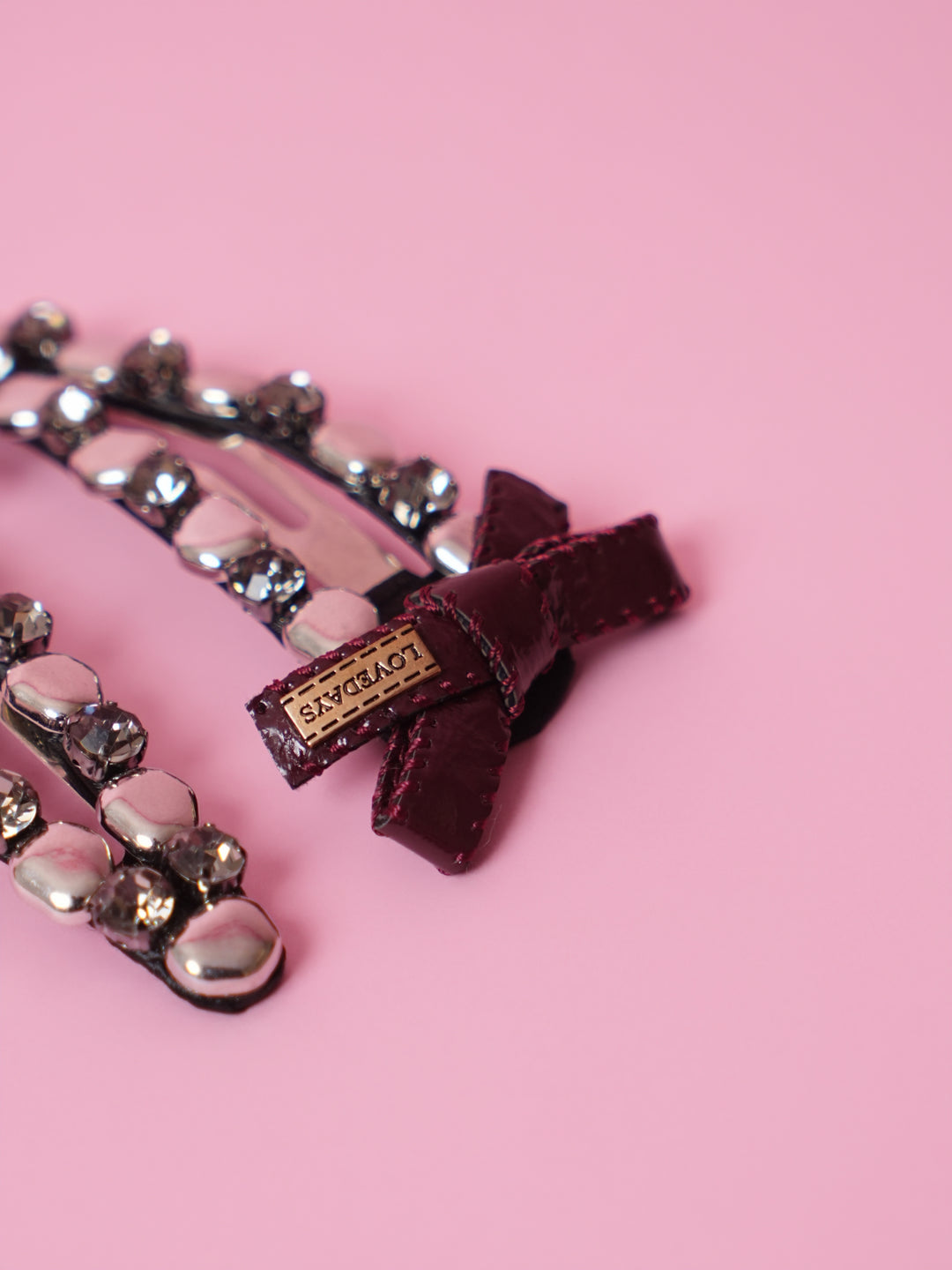 Statement Burgundy Bow Hair Clip – Set of 2