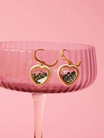 Load image into Gallery viewer, Green Crystal Heart Drop Earrings

