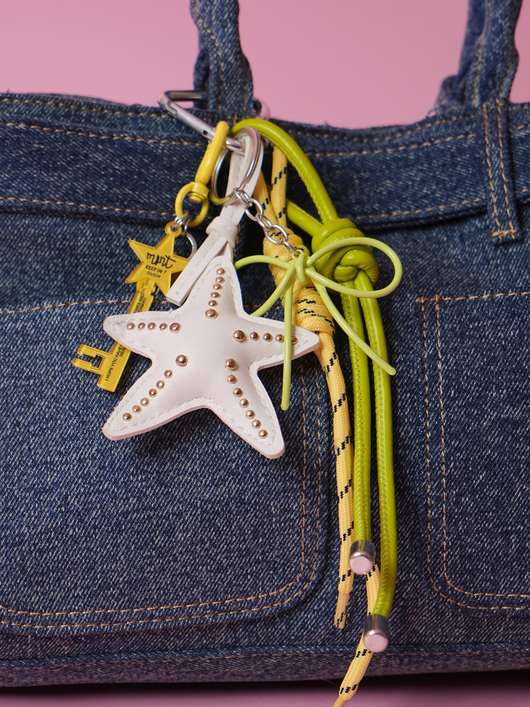 Yellow Starfish Charm – Cute Bag & Key Accessory