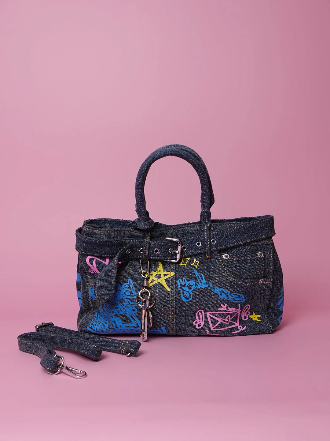 Graffiti Denim Tote Bag