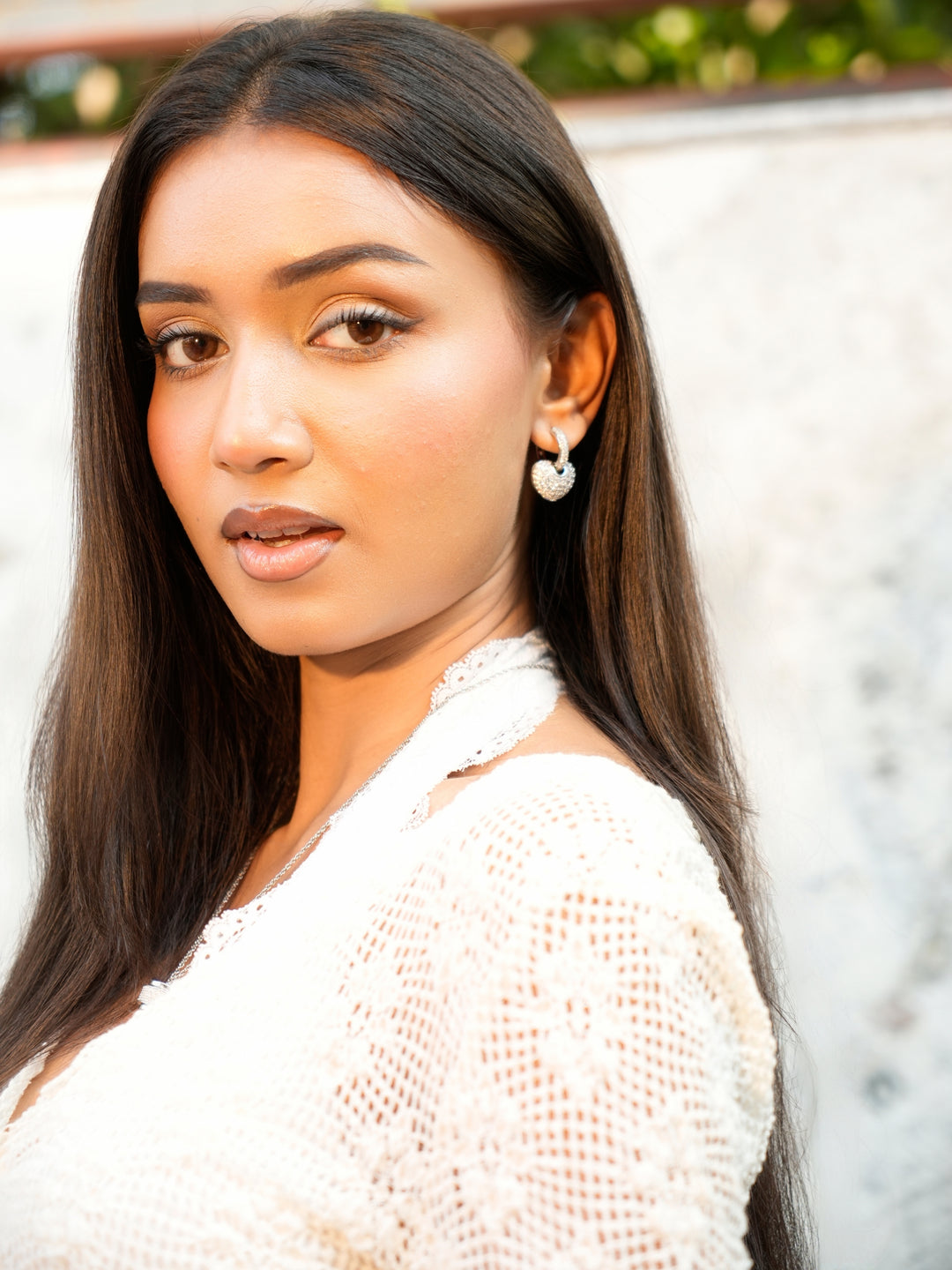 Crystal Heart Drop Earrings