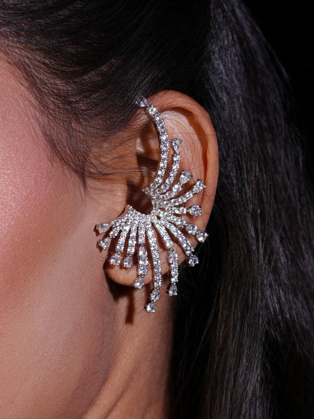 Crystal Wing Ear Cuff Earrings