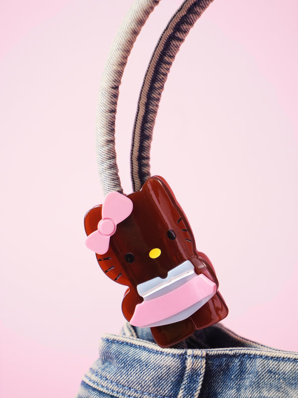 Brown Hello Kitty Hair Claw