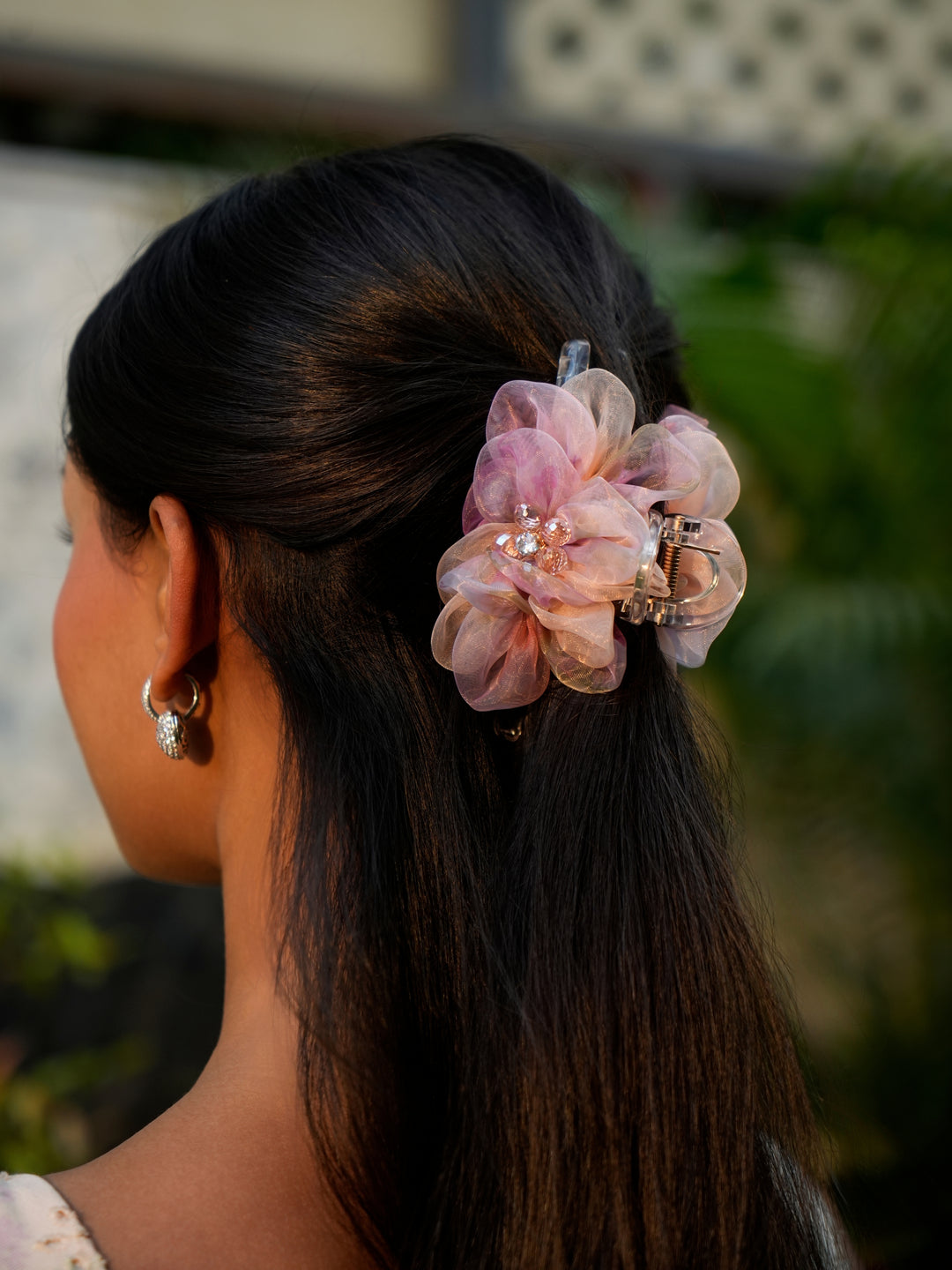 Floral Crystal Hair Claw