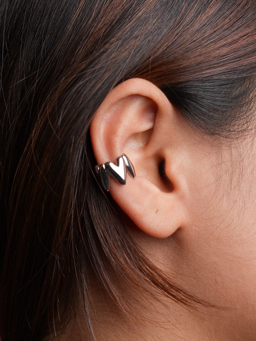 Silver Hearts Ear Cuff