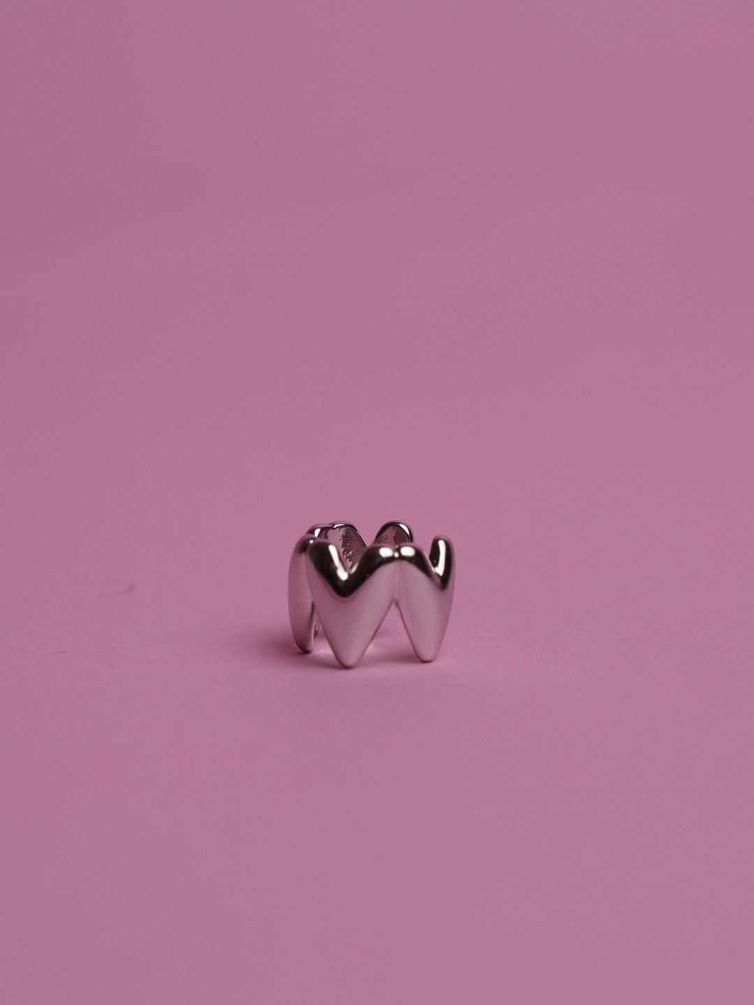 Silver Hearts Ear Cuff