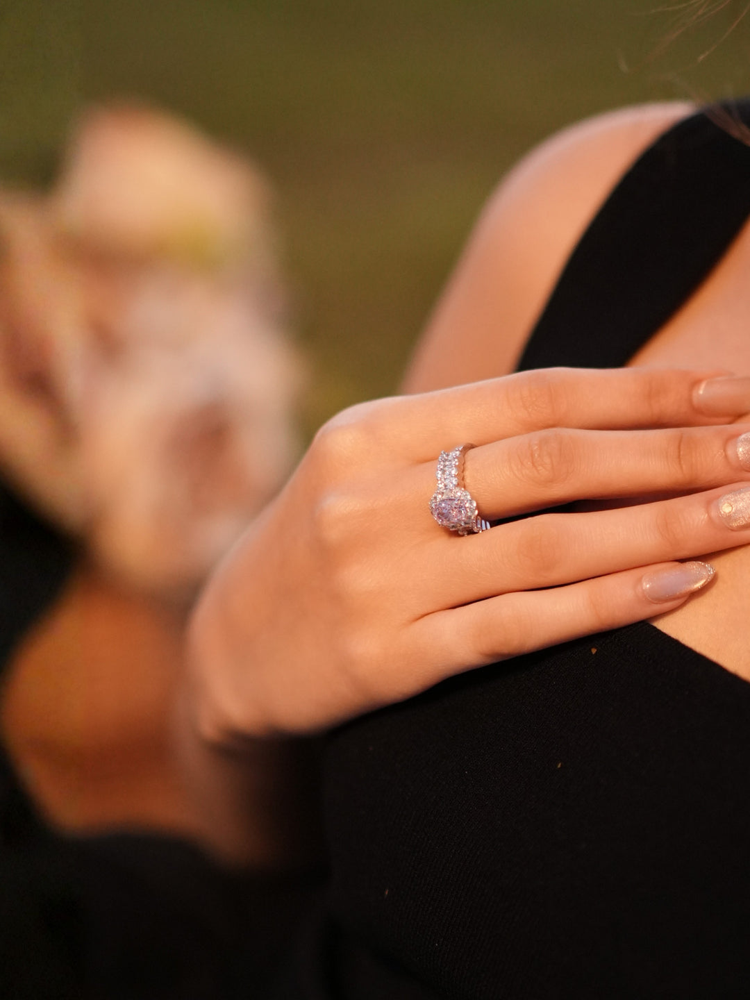 Pink Radiance Oval Crystal Ring