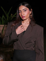 Cropped Brown Blazer