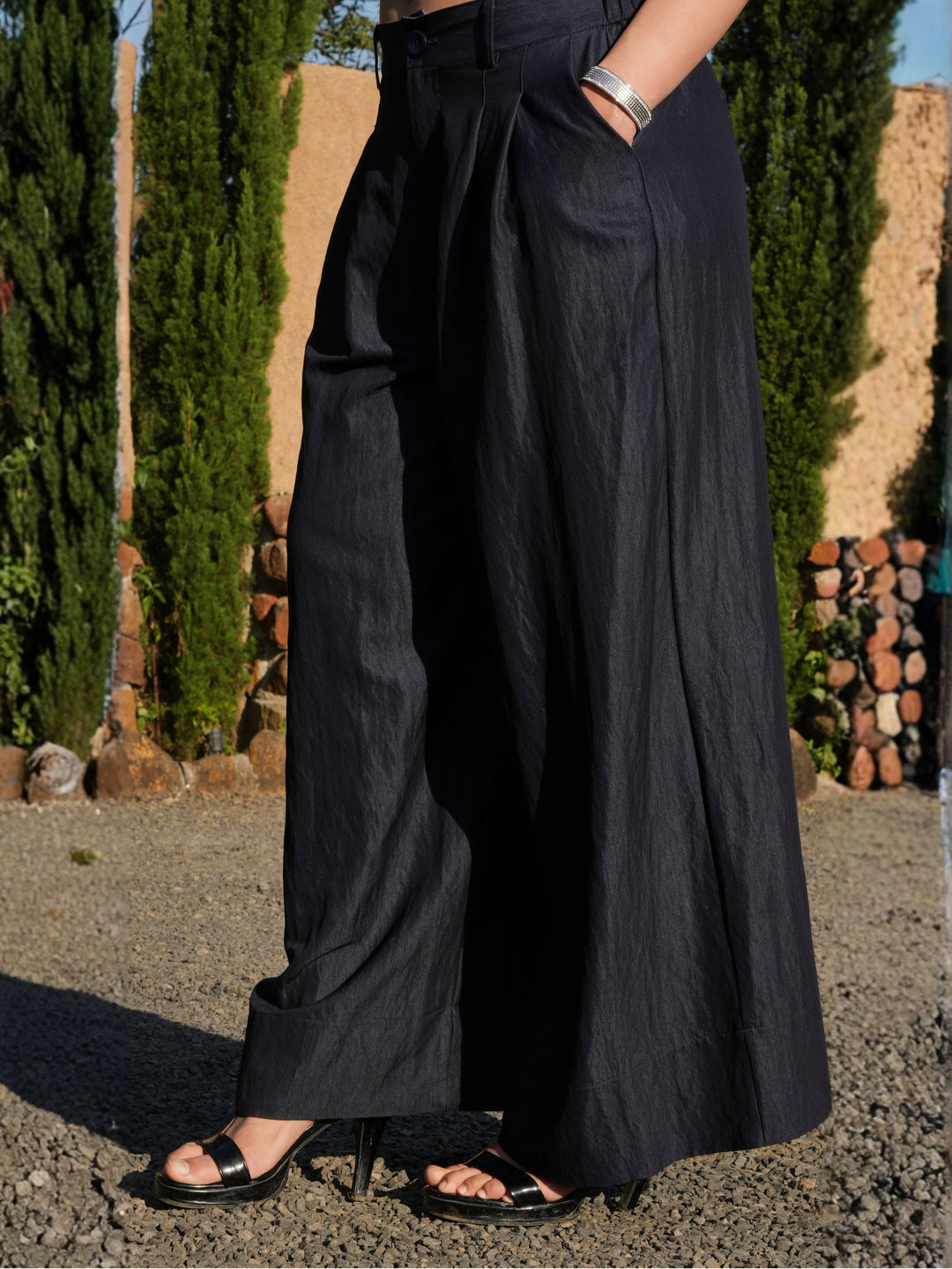 Blue Wide Leg Trousers