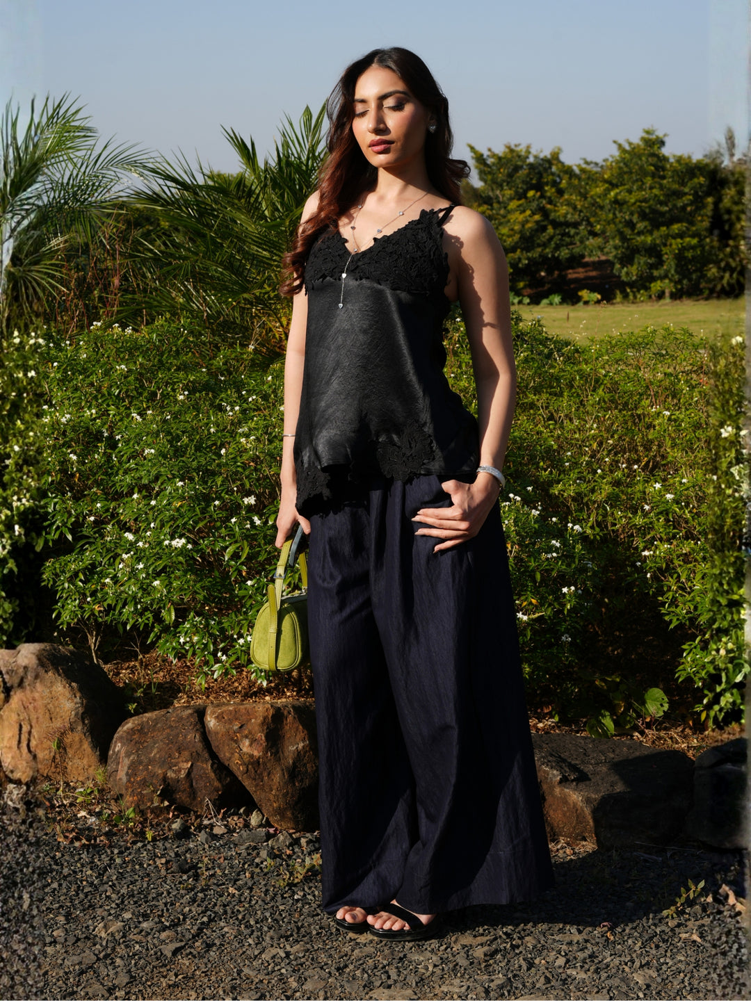 Blue Wide Leg Trousers
