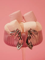 Load image into Gallery viewer, Abstract Sculpted Silver-Tone Statement Earrings

