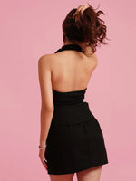 Load image into Gallery viewer, Black Halter Neck Top
