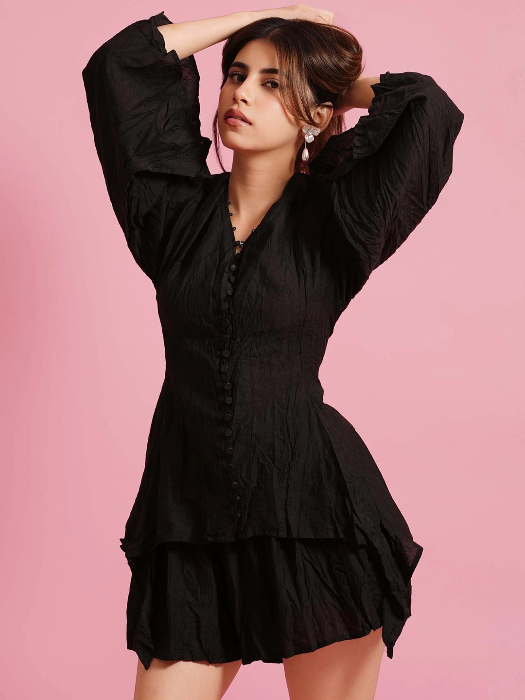 Black Buttoned co-ord set