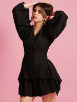 Load image into Gallery viewer, Black Buttoned co-ord set
