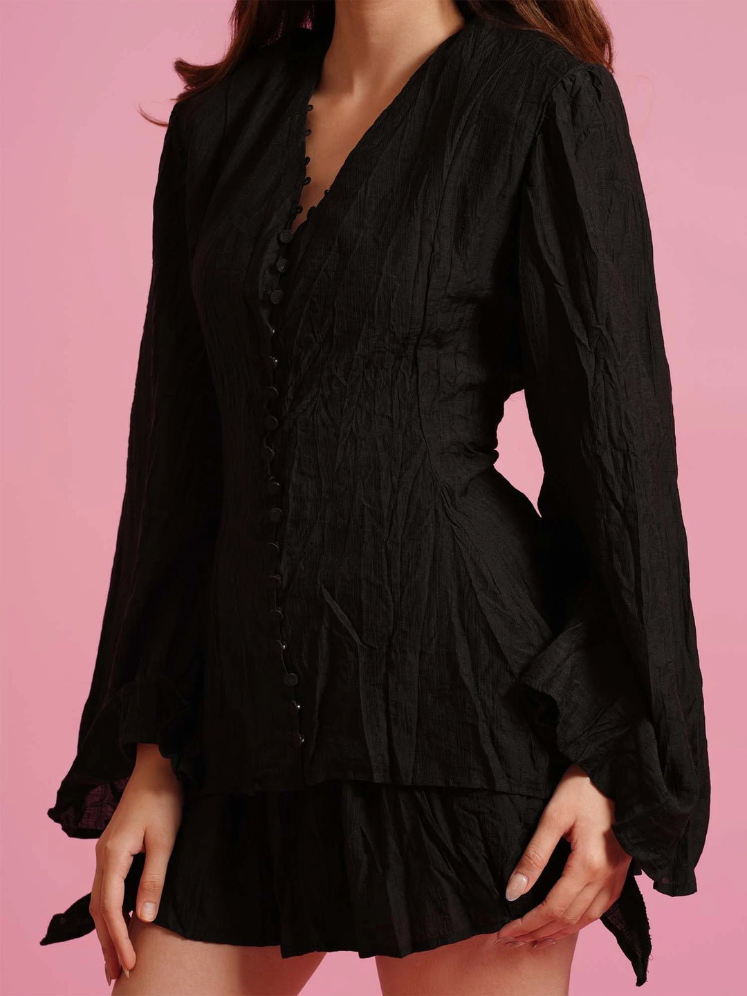 Black Buttoned co-ord set