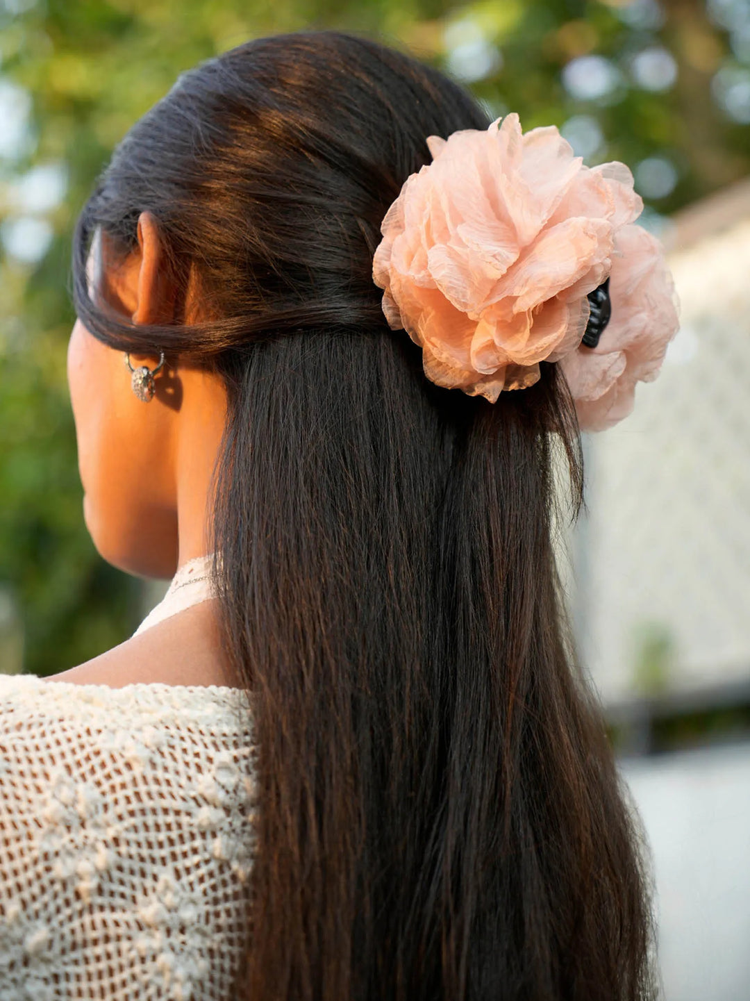 Blush Pink Flower Hair Claw