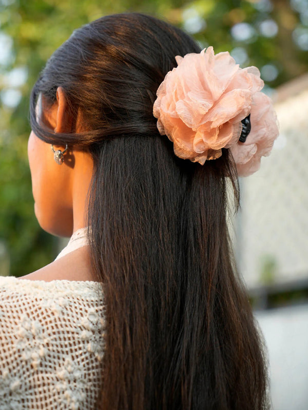 Blush Pink Flower Hair Claw