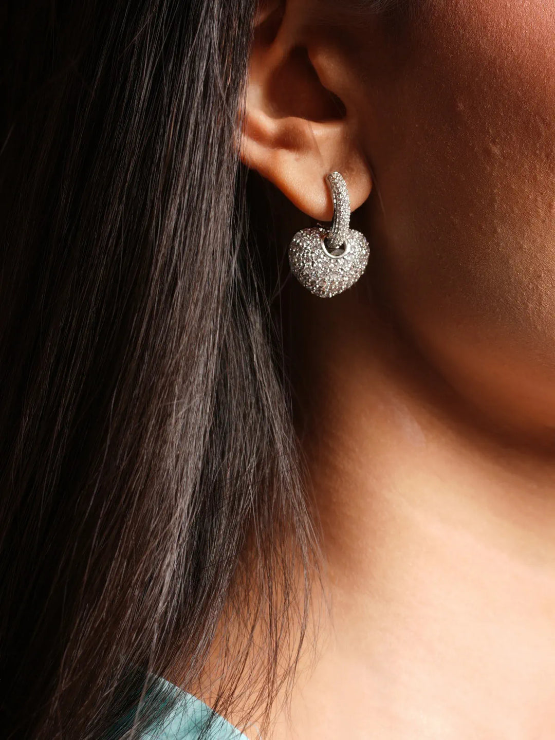 Crystal Heart Drop Earrings
