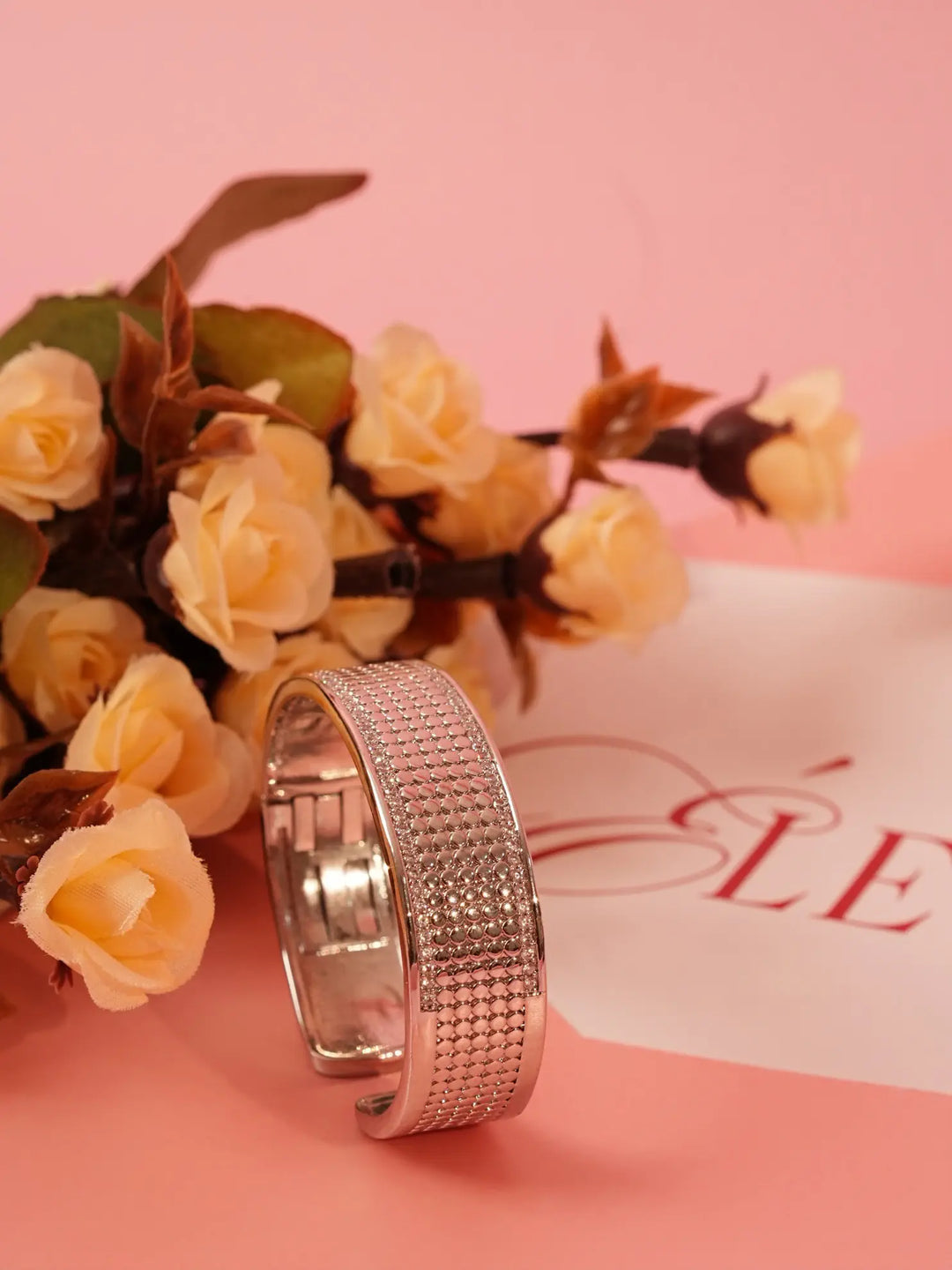 Crystal Mesh Open Cuff Bracelet