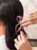 Load image into Gallery viewer, Pink Crystal Bow Hair Claw
