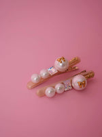 Load image into Gallery viewer, Elegant Pearl &amp; Crystal Hair Clip Set – Pack of 2
