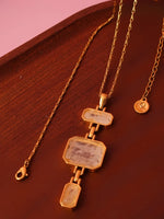 Load image into Gallery viewer, Gold-Finish Geometric Stone Pendant Necklace

