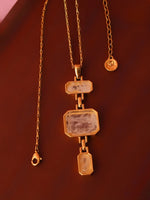 Load image into Gallery viewer, Gold-Finish Geometric Stone Pendant Necklace
