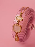 Load image into Gallery viewer, Gold-Finish Geometric Stone Pendant Necklace
