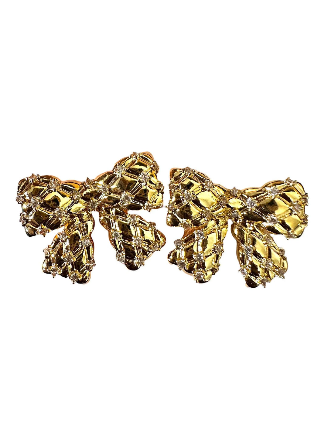 Gold Bow Stud Earrings