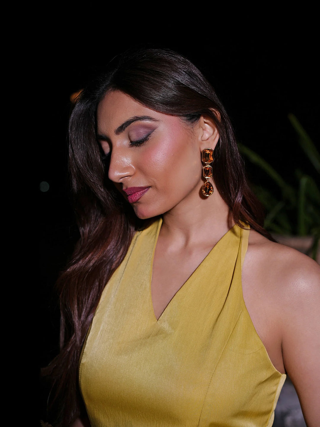 Gold Multi-Stone Drop Earrings