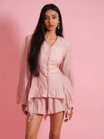 Load image into Gallery viewer, Pink Buttoned Co-ord Set
