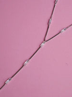 Load image into Gallery viewer, Silver Crystal Y-Drop Necklace
