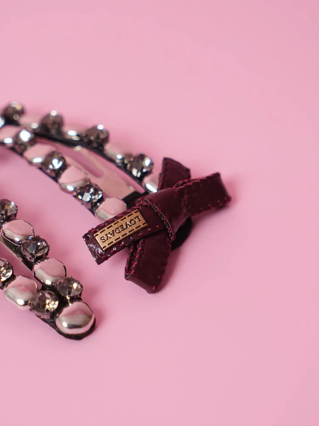 Statement Burgundy Bow Hair Clip – Set of 2